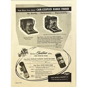 Hugo Meyer & Co. "Perfect Christmas gifts for Photo Fans" Vintage Print Ad 1949